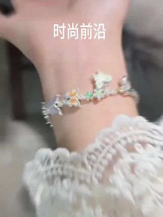 足银手镯 纯银999半镯手链女好运莲莲蝶舞手镯情人节礼物送女友#时尚饰品 #爱了爱了 #珠宝首饰 #今日分享 #礼物推荐