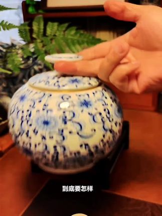 #茶叶罐#陶瓷 密封罐家用储蓄高档大号半斤装储存泡茶复古青花将军罐#每日分享 #茶器之美 #茶器茶具