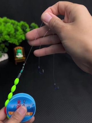 新款双钩免调漂七星漂线组高灵敏浮漂挂杆即钓全套垂钓草洞大板鲫#大鲫鱼 #鱼钩线组套装 #免调七星漂双钩
