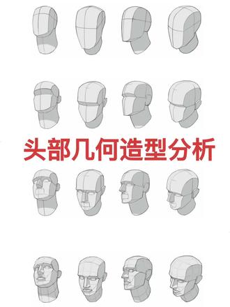 头 头部几何造型分析
1.首先我们可以用袁家梯形来概括出一个哨子形状的头部,透视状态下要注意梯形的底面,
2在这个基础上,我们把五官和脸的侧面、底面进一步分出
3.哨子是由长方块概括出来的,正面的方块为6个,侧面则为5个,六个长方块正好对应三庭,下庭的一/2是下嘴唇,中庭的中线是眼角的连线,同时找到耳朵和眉弓的位置
4.在具体作画时,我们先把哨子的形状画出,然后进一步去区分眼睛、下巴的底面和下巴的底侧面,找到发际线的位置.
5.在此基础上,我们进一步去分出五官的造型和底面、侧面,然后我们进一步去细化封面,得到一个更接近真实人物造型的头部#画头像 #速写人物 #二次元 #美术生 #美术生日常