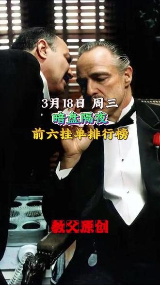 3月18日 暗盘隔夜挂单 #股票 #财经 #干货分享