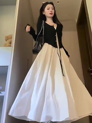 大码女装秋季2025新款韩系微胖穿搭宽松开衫外套法式显瘦连衣裙秋 #大码女装 #秋季穿搭 #韩系穿搭 #宽松版型 #连衣裙