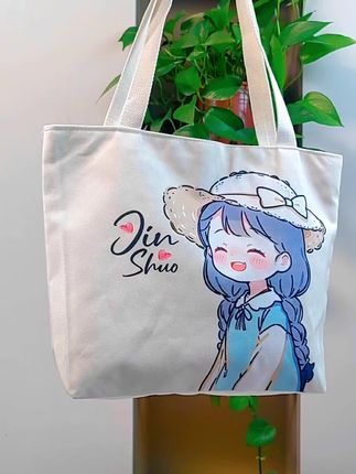 刺绣提花帆布包!手提单肩帆布包!#百搭包包 #帆布包