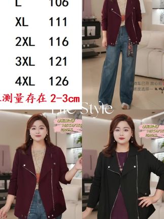 PWD33129【现货仅外套】新款机车风甜酷拉链款大码女装外套【衣长68】#时尚穿搭时尚穿搭时尚 #穿搭分享 #女装穿搭 #每日分享 #职业穿搭 @DOU+上热门