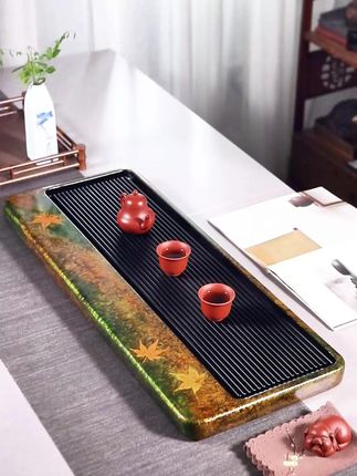 #装修设计 #茶盘 #茶生活 #人生感悟 #大漆 自大漆枫叶茶盘,新中式干泡茶台