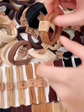 婉之恋头绳女简约高弹力小熊头绳时尚百搭成人皮筋发圈儿童头发绳#头绳 #头绳#头绳发圈 #头绳皮筋 #头绳组合