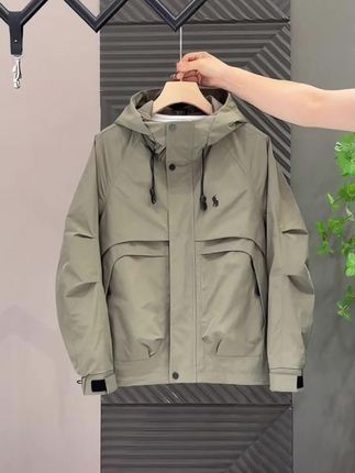 男美式常规款防风连帽夹克秋季新款加厚运动外套百搭夹克6302#时尚休闲穿搭 #早秋中性风穿搭 #帅气穿搭 #夹克男