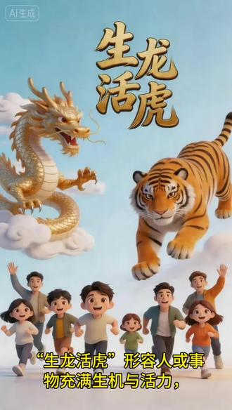 形容精力充沛,活力满满,用这个成语就够了!
🐉“生龙活虎”:像很有生气的龙,像很有活力的虎。
学会了吗?评论区交作业👇
#生龙活虎#成语视频#每天学习一点点 #成语积累 #语文知识