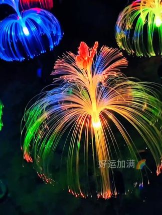 #水母灯#太阳能#七彩水母灯#居家好物 太阳能水母灯庭院氛围灯草坪灯阳台装饰景观灯#水母