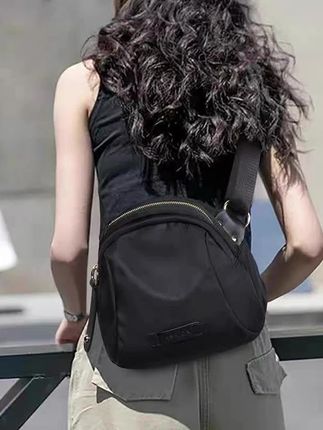 百搭小圆包ins黑色时尚多层款多口袋款防水斜跨包休闲斜挎包#时尚女士包包 #时尚洋气小挎包 #好物推荐#好物分享#包包