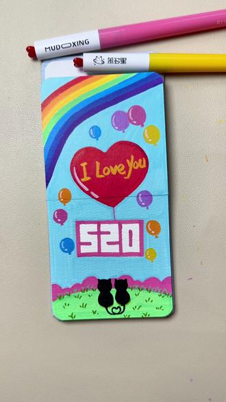520大概是个浪漫的日子,画两只恋爱脑的小猫咪应应景🖌️:慕多星丙烯马克笔,📒:慕多星翻翻乐8x8cm#治愈系#手绘#零基础学画画#丙烯马克笔绘画#慕多星丙烯马克笔