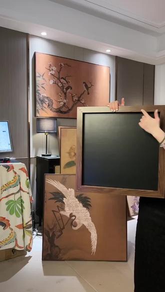 宋式花鸟挂画!客厅沙发墙瞬间有艺术感