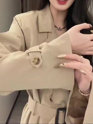 2025春秋新款!韩版高级感小个子收腰气质女风衣 #韩版风衣外套 #韩版高级感 #英伦风风衣 #春秋风衣新款 #女士春秋风衣