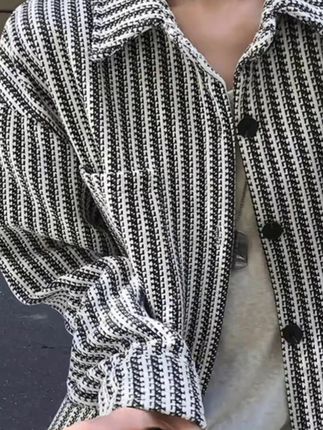 #条纹外套 #小香风衬衫