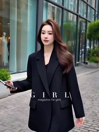 黑色西装外套女爆款2025新款秋职业装气质女神范高级感炸街小西服#黑色西装外套 #今日分享 #气质穿搭 #小西服