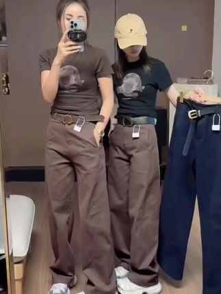 #阔腿牛仔裤 #直筒裤 #百搭裤