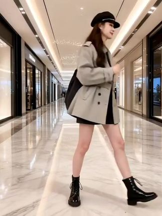 里斯本~高级感宽松廓型收腰短款风衣外套2575