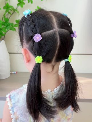 国庆出游就给女儿这样扎,简单又好看#发型教程 #儿童编发#国庆发型#生女儿就是用来打扮的