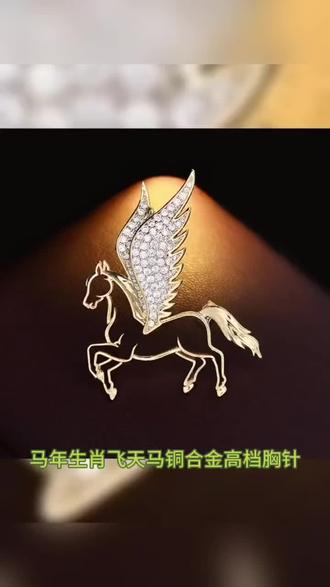 铜合金胸针 马年生肖【飞天马】高档胸针轻奢男女奢华优雅提升气质#马年生肖铜合金胸针#轻奢优雅提升气质胸针#时尚配饰