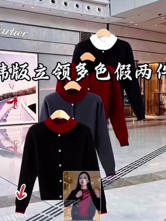 春秋装新款针织衫女假两件立领毛衣韩版2025年上衣网红款打底外套#有机中药材种植