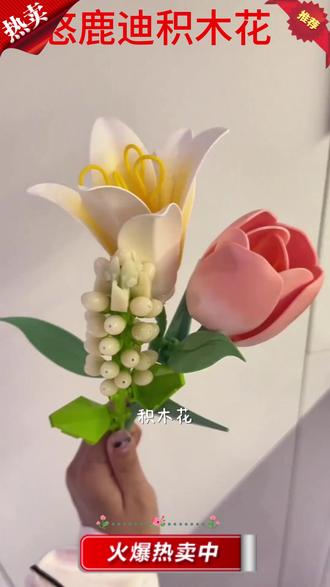 【哈喽kitty】悠鹿迪甜梦日记一盆永不枯萎的积木花积木拼装花束DIY#积木花 #DIY手工 #哈喽kitty #桌面装饰 #创意礼物