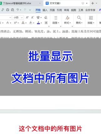 批量显示文档中所有的图片。#word #电脑知识 #办公技巧 #excel #文员