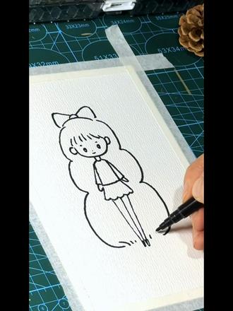 30秒学会画小女孩
#画画 #手绘教程#小女孩 #简笔画#丙烯画基础教程