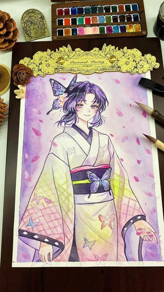 小忍女儿心总如水#蝴蝶忍 #蝴蝶忍二创 #鬼灭之刃 #手绘 #青年创作者成长计划