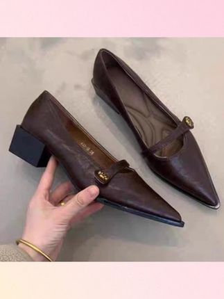 #鞋子 尖头单鞋女棕色玛丽珍小皮鞋 #鞋子分享 #鞋子护理 #鞋子推荐 #鞋子好穿又百搭