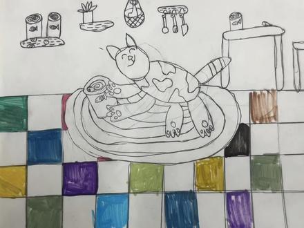 #小花猫在睡觉
二年级作品ő