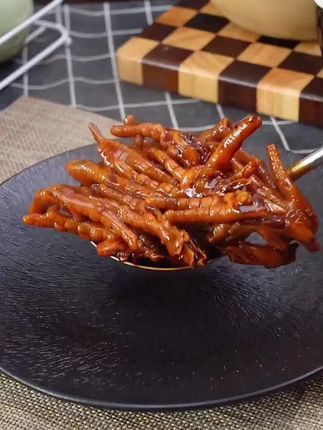 🤤"挑战全网最黏嘴鸡爪!胶质多到糊嘴唇🔥冷吃热吃都封神!#红烧鸡爪