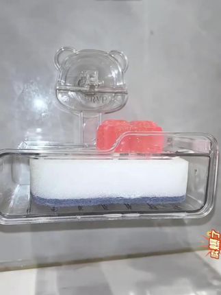 小熊吸盘皂盒质感香皂置物架免打孔家用肥皂盒壁挂免打孔厕所#皂盒 #香皂盒 #香皂置物架