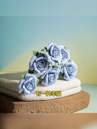 多头手感玫瑰花仿真花大朵长枝杆假花欧式客厅餐桌装饰摆件陶瓷
