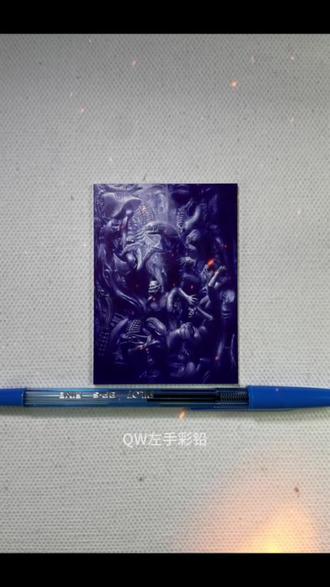 在太空中,没有人能听到你的尖叫。#圆珠笔画 #绘画过程 #圆珠笔手绘卡 #艺术在抖音 #异形