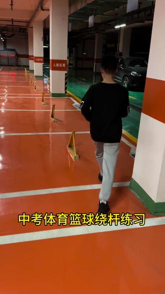 中考体育篮球绕杆训练#篮球 #运球