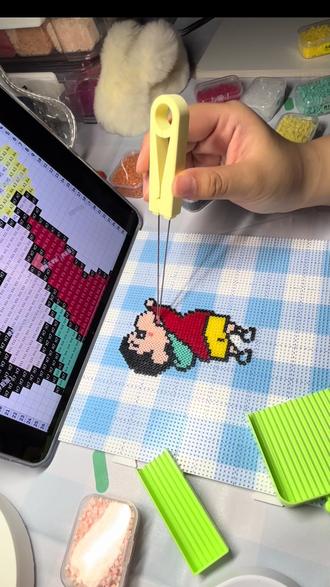 耗时25分钟 #拼豆 #蜡笔小新 #拼豆教程