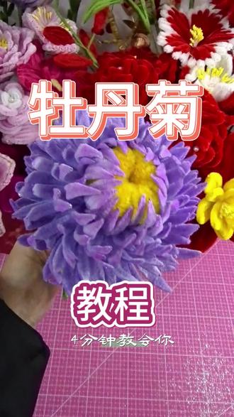 谁做谁好看!绝美扭扭棒牡丹菊教程 #扭扭棒手工#牡丹菊#永生花#扭扭棒的100种玩法