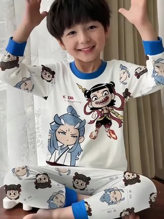 #高品质童装 #童装搭配每日更新 #儿童纯棉睡衣 #儿童纯棉家居服 #儿童秋衣秋裤套装