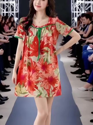冰丝透气薄款连衣裙#气质连衣裙 #穿出自信穿出美丽 #洋气减龄 #谁穿谁漂亮 #裙子