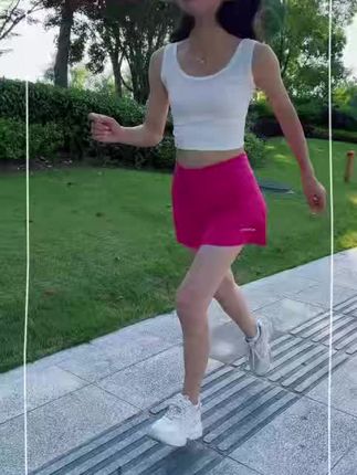 三个口袋运动速干短裙,运动短裙女防走光训练跑步健身裤裙高能感23210#运动女孩 #跑步 #短裙 #健身女孩 #运动短裙