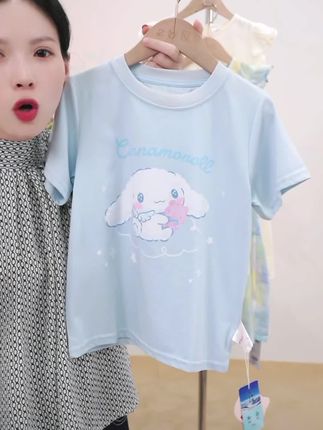 女童洋气短袖T恤25夏装新款洋气圆领大童#女童短袖 #洋气短袖t恤 #女童穿搭