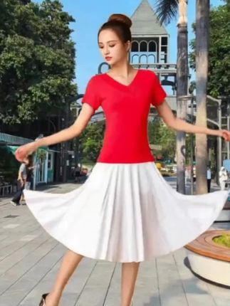 广场舞裙#长裙中裙#大摆裙#交谊舞裙#谁穿谁好看#多色可选