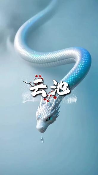 它身形如蛇,却生着龙首,蓝白渐变的鳞片泛着珍珠般的柔光,在云池里悠然游弋,仿佛是从东方神话里游出来的灵韵神兽 #神奇的动物在这里 #创作者中心 #创作灵感 #神兽 #东方神话