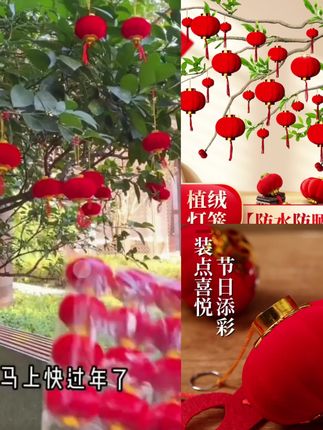 喜庆饰品新年红小灯笼树上挂件院子2025元旦春节结婚迷你过年挂饰#爆款热卖中 #厂家直发