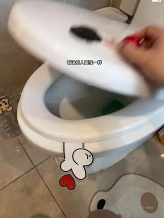 超萌的马桶提盖器,家里有男同胞的,这个真得备一个,翻盖再也不用怕脏手,干净又省心!#卫生间好物 #马桶提盖器 q