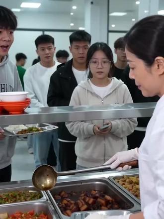 食堂打饭,清华北大不如嘉南院#嘉兴 #南湖学院 #豆包 #豆包AI #食堂打饭阿姨