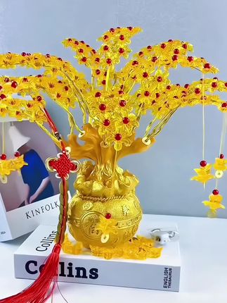 【八方来财发财树】手工串珠编织品DIY串珠发财树材料包装饰品摆件#八方来财 #发财树 #手工 #手工diy #开业礼物