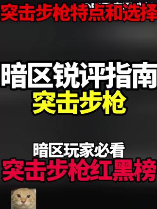 暗区锐评指南之突击步枪#暗区突围 #暗区10月假期沙海探宝 #暗区推荐攻略 #暗区突围创作先锋营 #攻略