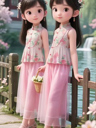 夏蝉鸣,国风萌✨ 小主们的诗意夏天已就位 当夏蝉初鸣,给小公主换这套 2025 新款国风套装 无袖高支棉麻背心+古风下装,传统韵味撞现代舒适 上衣盘扣、缠枝莲藏诗意,下装裙摆绣锦鲤、印山水 薄荷绿/浅杏/淡粉衬得肌肤如雪,灵气直冒~ 让传统文化的美,跟着小身影在夏天灵动绽放🌿 #女童汉服 #生女儿就要这样穿 #女童穿搭 #夏日穿搭 #套装
