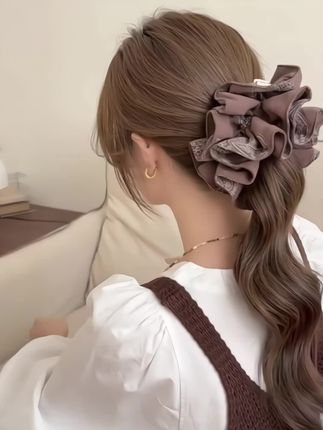 复古高级感发圈#甜妹风 #发圈 #高级感 #低马尾 #发饰